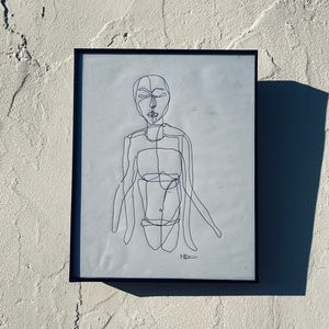 8”x10” : 1 of 1 original glass framed ink drawing